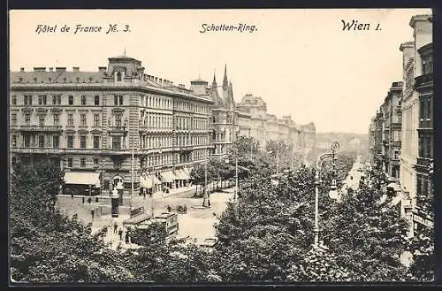 AK Wien, Schotten-Ring mit Hotel de France Nr. 3