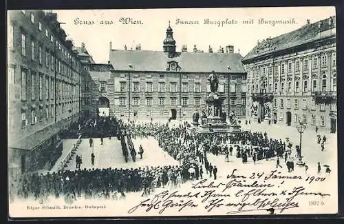 AK Wien, Innerer Burgplatz mit Burgmusik