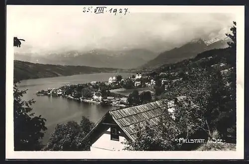 AK Millstatt am See, Totalansicht von einen Berg aus