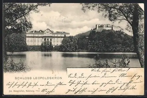 AK Salzburg, Blick zum Schloss Leopoldskron