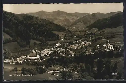 AK Weyer a. d. Enns, Totalansicht von einen Berg aus