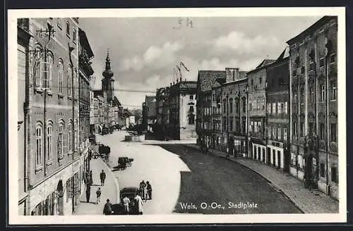 AK Wels, Blick auf den Stadtplatz