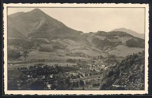 AK Weyer /O.Ö., Totalansicht von einen Berg aus