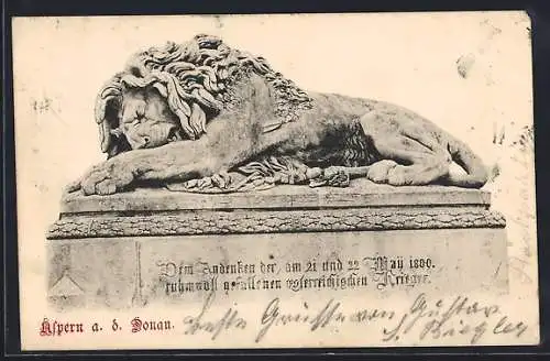 AK Aspern a. d. Donau, Denkmal gefallener österreichischer Krieger am 21. und 22. Mai 1800