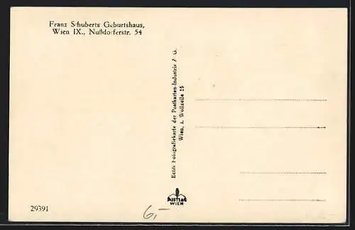 AK Wien, vor Franz Schuberts Geburtshaus in der Nussdorferstrasse 54
