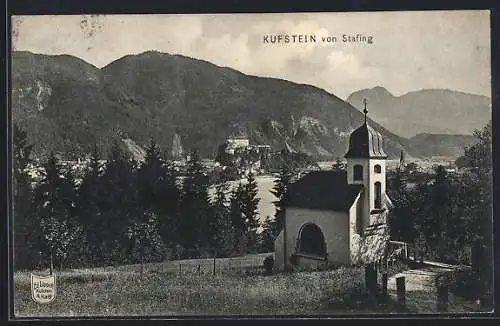 AK Kufstein, Blick von Stafing, Kirchlein