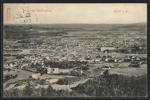 AK Linz a. D., Blick vom Pöstlingberg