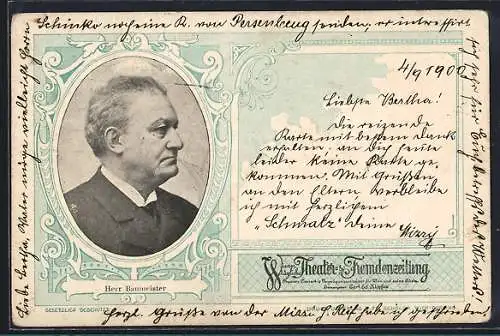 AK Schauspieler Bernhard Baumeister im Portrait