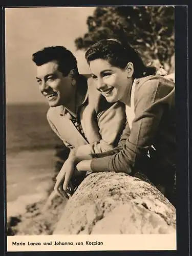 AK Schauspieler Mario Lanza und Johanna von Koczian in dem Film - Der Sänger von Capri