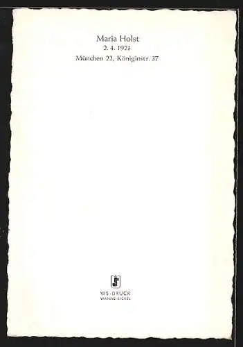 AK Schauspielerin Maria Holst mit Perlen-Ohrringen