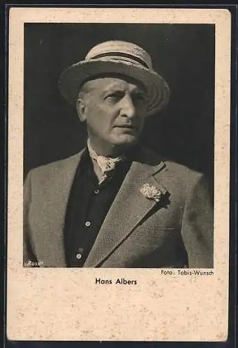 AK Schauspieler Hans Albers in Anzug und Hut