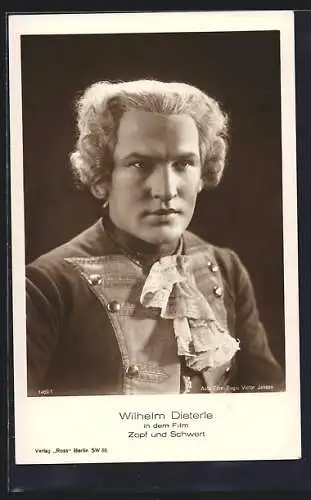 AK Schauspieler Wilhelm Dieterle in dem Film Zopf und Schwert