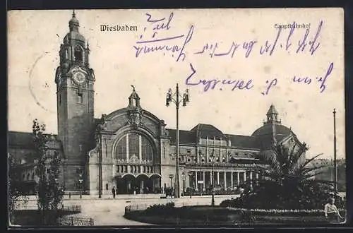 AK Wiesbaden, Partie am Hauptbahnhof