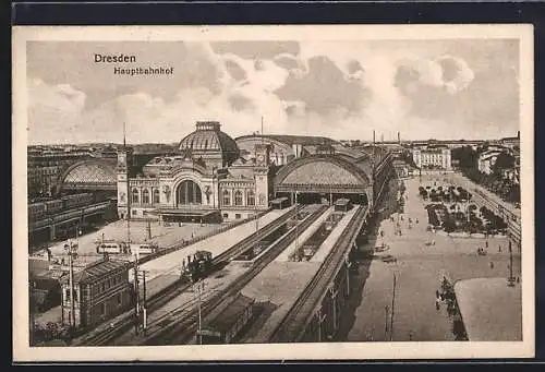 AK Dresden, Blick auf den Hauptbahnhof