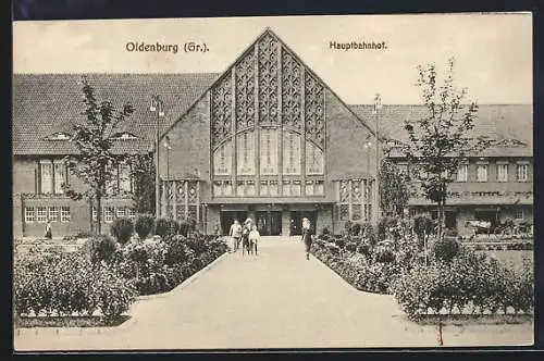 AK Oldenburg /Gr., Partie am Hauptbahnhof