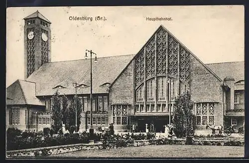 AK Oldenburg i. Gr., Partie am Hauptbahnhof