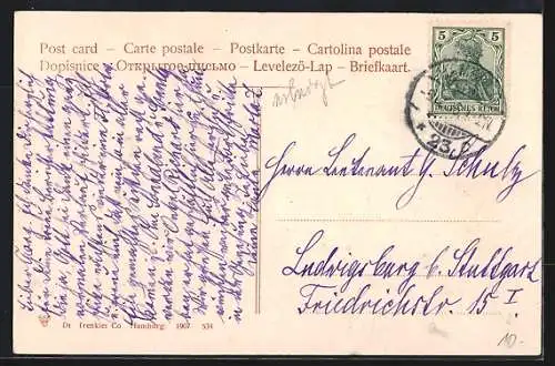 AK Hamburg-St.Georg, Strassenbahnen vor dem Hauptbahnhof