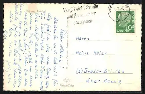 AK Duisburg, Bahnhof mit Unterführungen aus der Vogelschau