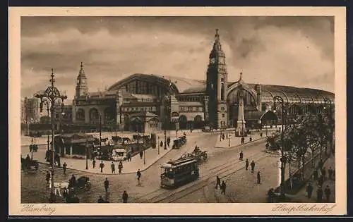 AK Hamburg-St.Georg, Hauptbahnhof, Strassenbahn