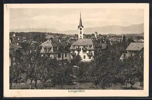 AK Langenthal, Teilansicht mit Bergen