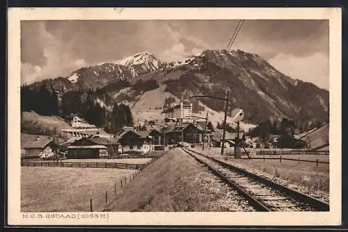 AK Gstaad, Teilansicht mit Bergen