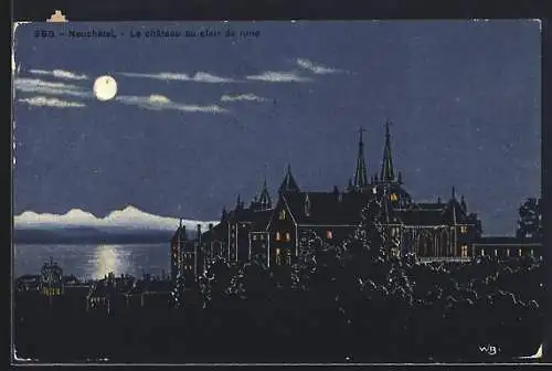 AK Neuchatel, Le chateau au clair de lune