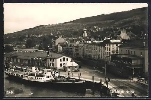 AK Rorschach, Hafen mit Dampfer Koenig Wilhelm