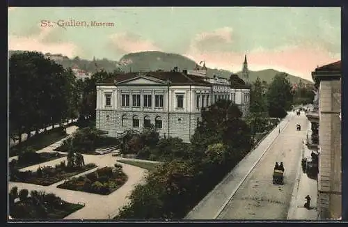 AK St. Gallen, Strassenpartie am Museum