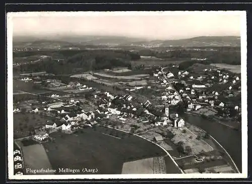 AK Mellingen /Aarg., Fliegeraufnahme mit Ort und Umgebung