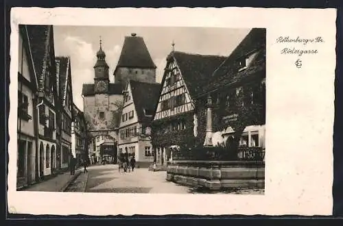 AK Rothenburg o. Tbr., Blick in die Rödergasse