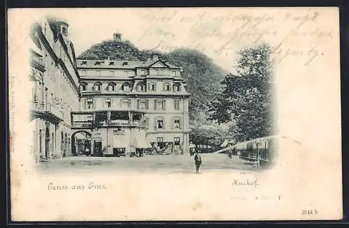 AK Bad Ems, Strassenpartie am Kurhof