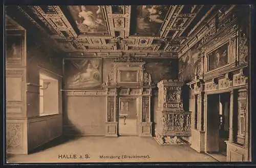 AK Halle a. S., Moritzburg, Brautzimmer