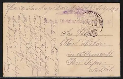 AK Kühe vor Planenwagen gespannt