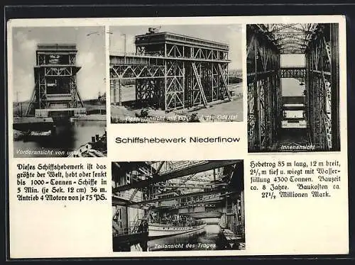 AK Niederfinow, Schiffshebewerk, verschiedene Ansichten