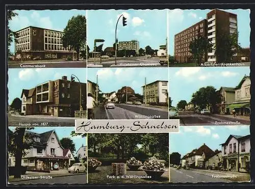 AK Hamburg-Schnelsen, Frohmestrasse, Oldesloer Strasse, Albertinen-Krankenhaus