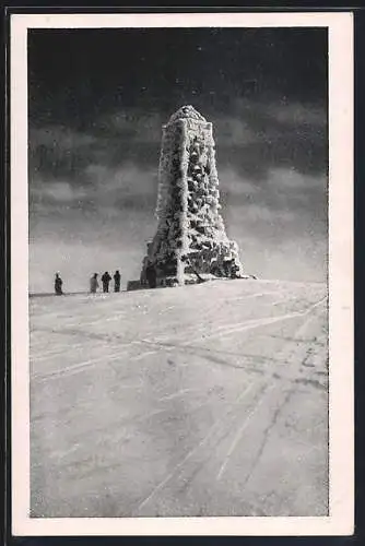 AK Feldberg /Schwarzwald, Bismarckturm im Schnee