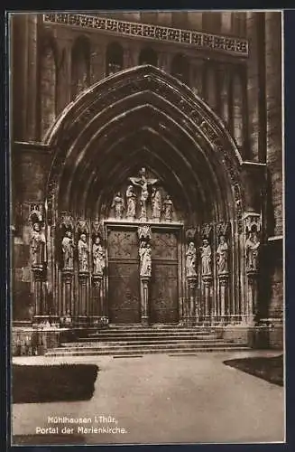 AK Mühlhausen i. Thür., Portal der Marienkirche