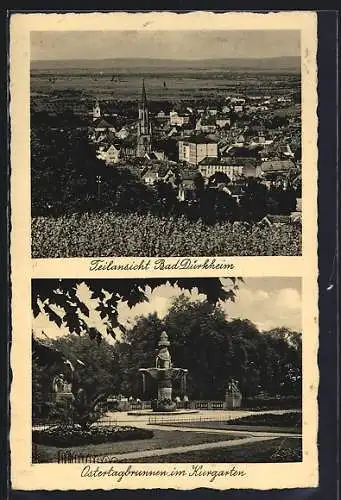 AK Bad Dürkheim, Teilansicht, Ostertagbrunnen im Kurgarten