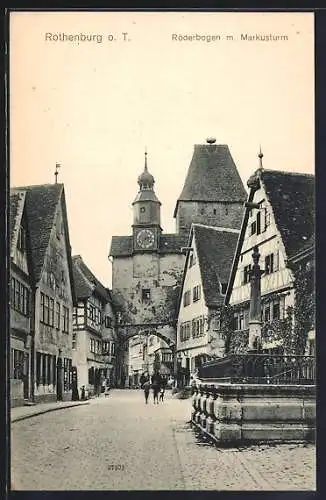 AK Rothenburg o. T., Röderbogen mit Markusturm