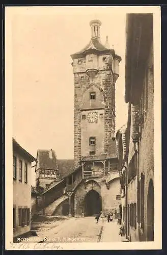 AK Rothenburg o. T., Klingentor mit Strassenpartie