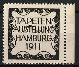 Reklamemarke Hamburg, Tapetenausstellung 1911, Ornamentales Design