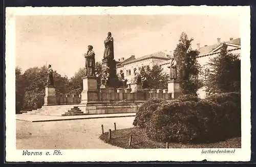 AK Worms a. Rh., Das Lutherdenkmal