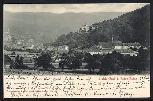 AK Lichtenthal b. Baden-Baden, Ortsansicht mit Umland