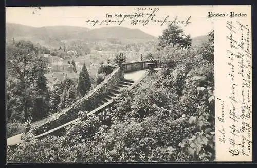 AK Baden-Baden, Im Schlossgarten