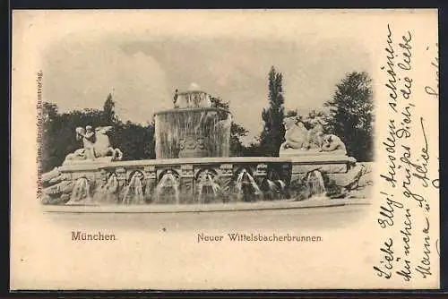 AK München, Neuer Wittelsbacherbrunnen