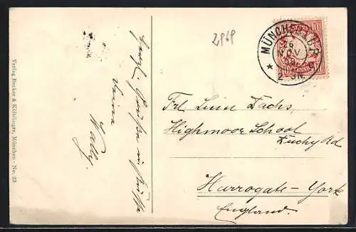 AK München, Maximilianeum mit Fluss