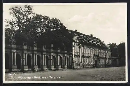 AK Würzburg, Residenz, Teilansicht