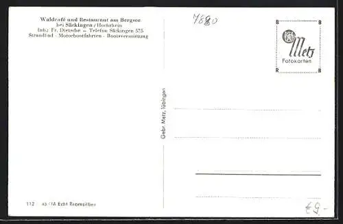 AK Säckingen /Hochrhein, Waldcafe und Restaurant am Bergsee, Innenansicht