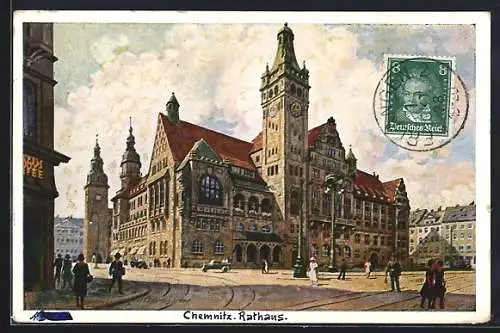 AK Chemnitz, Stadtkern mit Rathaus