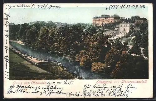 AK Chemnitz, Stadtpark mit Naturheilanstalt